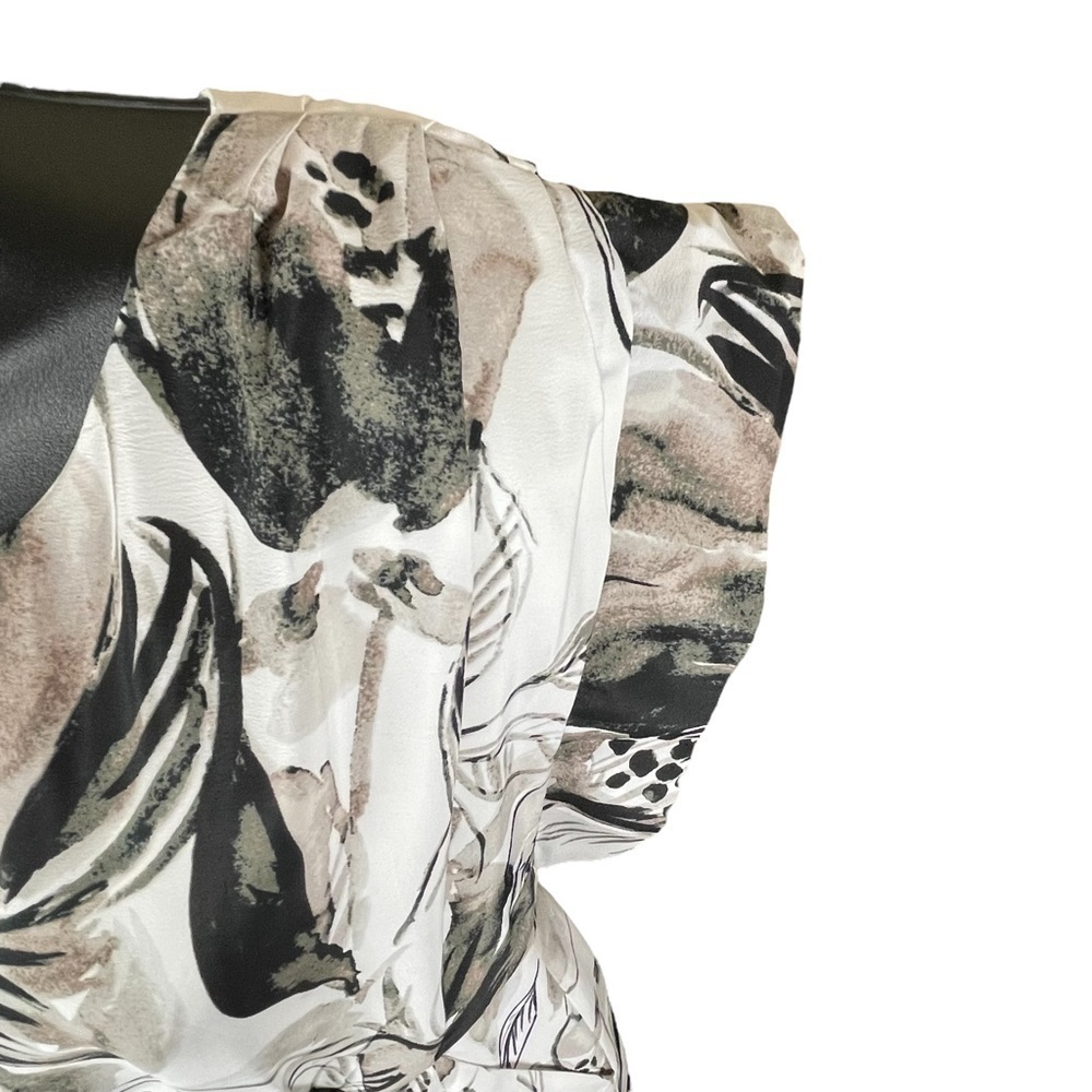 EUC Eliza J watercolour dress, taupe, white, black, size 4. - Picture 6 of 10